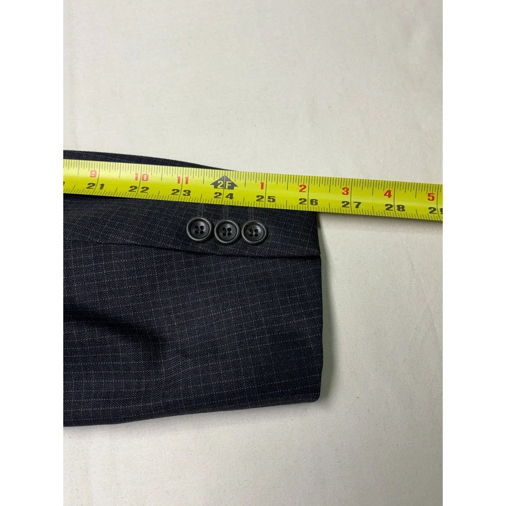 Canali Proposta Mens Charcoal Windowpane Wool Blazer Made in Italy Size 58 L - Picture 15 of 15